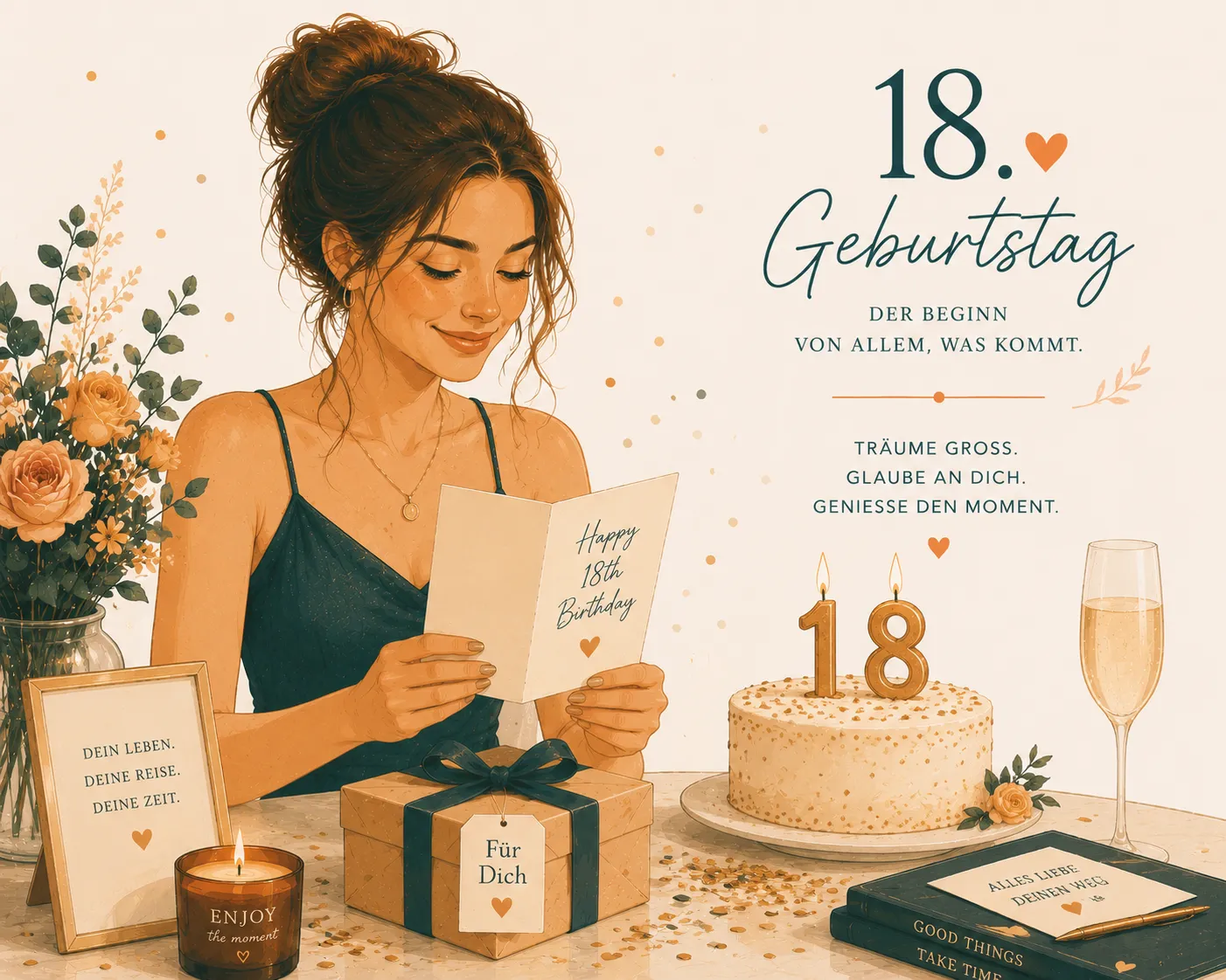 Illustration for 18th birthday wishes